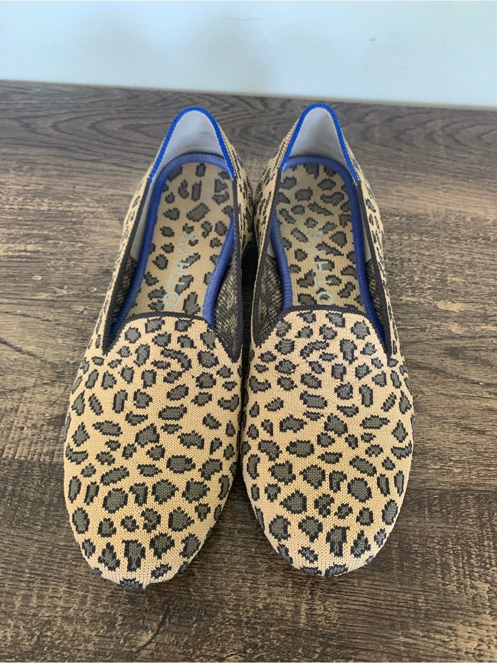 Size 6.5 Rothy's Cheetah Leopard Print Flats Women Shoes Slip On Preowned